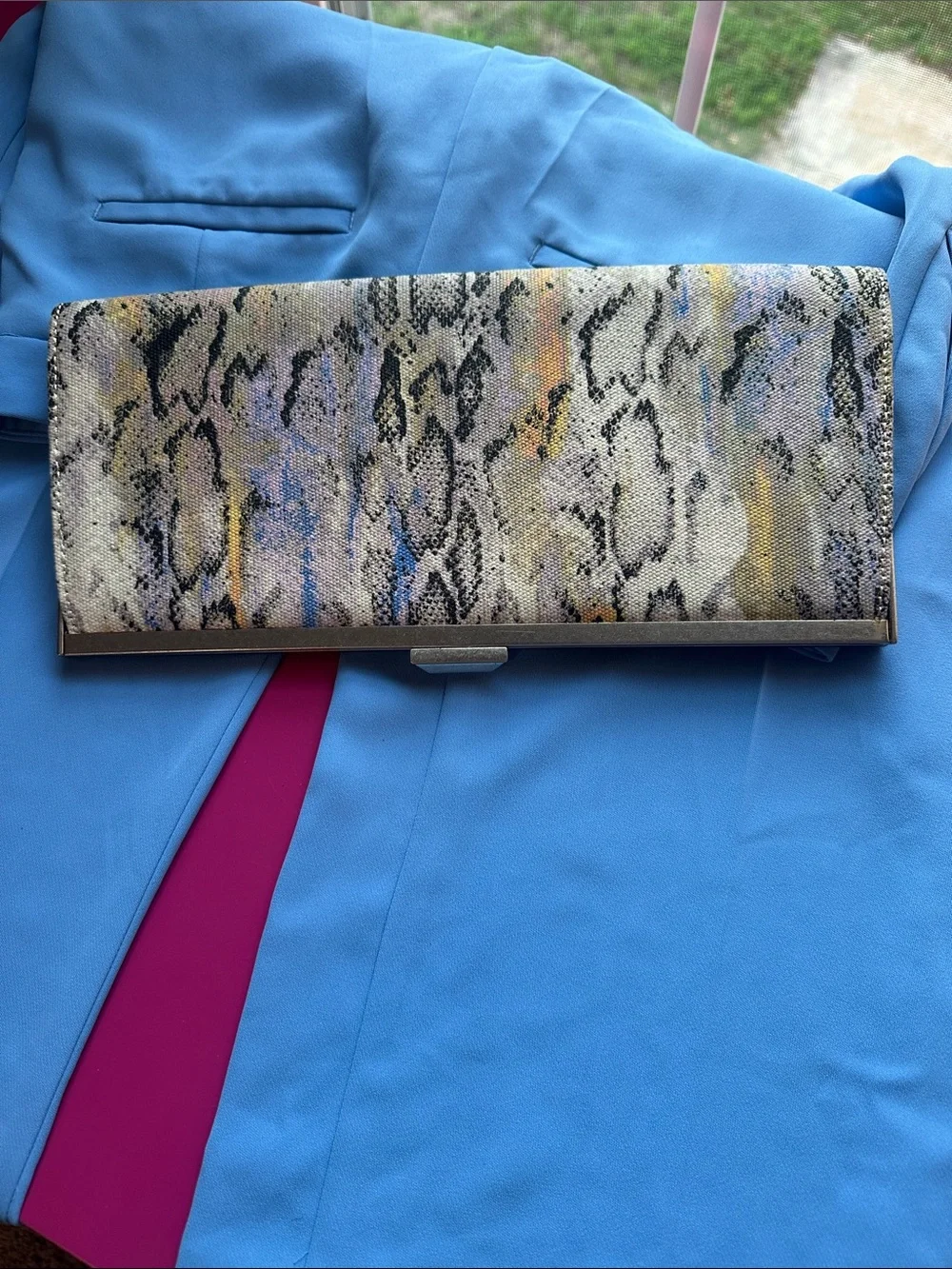 RACHEL Rachel Roy Multicolor Snake-Print Clutch
